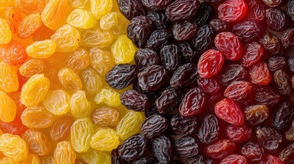 Seamless background of raisin grain various colors closeup view