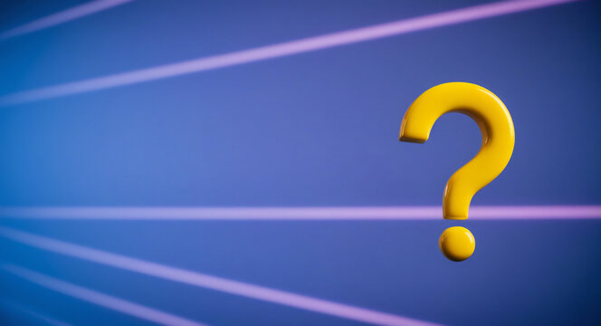 Realistic 3d Yellow question mark vector Illustration