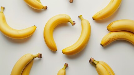 Poster - Several bananas forming a circle on a clean white background