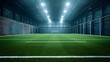 © Matthias - Empty indoor soccer arena with artificial turf and high walls