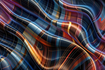 Wall Mural - Abstract Plaid Fabric with Shiny Texture