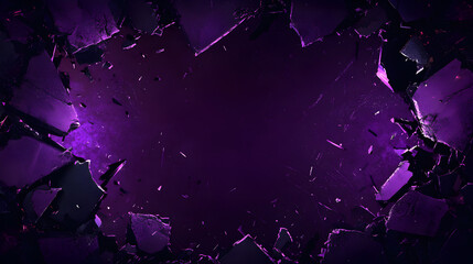 Wall Mural - Dark purple background with shattered texture and space for text.