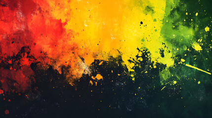 Poster - Abstract grunge background with emphasis on reggae colors.