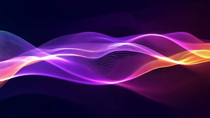 Poster - Colorful abstract waves flow smoothly across a dark background during a creative digital art project