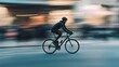 © pkproject - Blurred Cyclist Riding Bicycle at High Speed in City Street