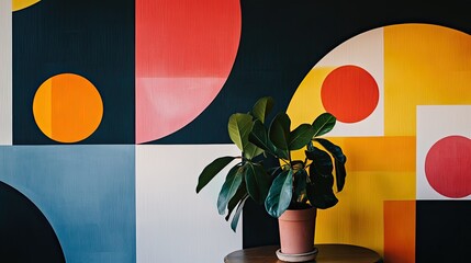 Aufkleber - Modern, abstract wallpaper with bold geometric designs, perfect for making a striking statement in a contemporary space.