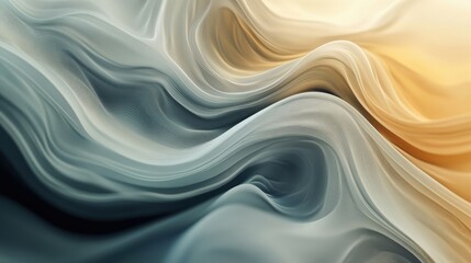 Aufkleber - Modern abstract wallpaper with flowing lines in soothing shades, perfect for a contemporary space.