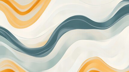 Aufkleber - Modern abstract wallpaper with flowing lines in soothing shades, perfect for a contemporary space.