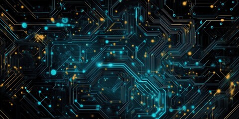 Poster - Abstract vintage colorful digital technology background artistic representation AI generated illustration