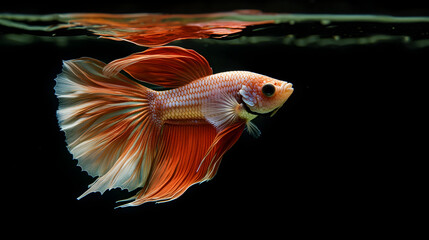 Wall Mural - Majestic Betta Fish Gracefully Swimming in Vibrant Aquarium