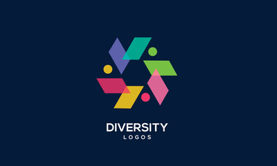 diversity people team family colourful logo vector icon symbol