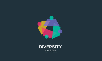 diversity people team family colourful logo vector icon symbol