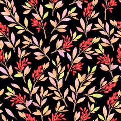 Sticker - Red barberries vector seamless pattern