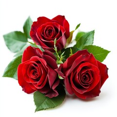 Wall Mural - Close up of Red rose isolated on white background