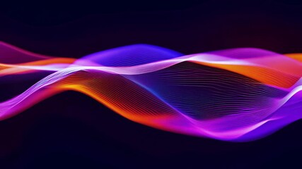 Poster - Abstract wave patterns in vibrant colors with motion effects and gradual transitions at sunset