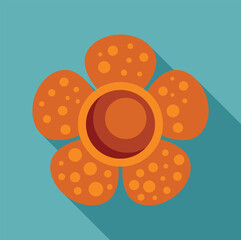 Sticker - Rafflesia flower with five petals growing wild in natural environment