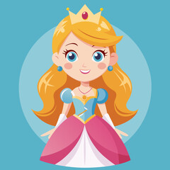 Wall Mural - vector illustration of cute beautyfull princess