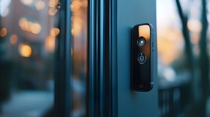 Poster - advanced smart doorbell with iot showcasing real time video monitoring on a smartphone device for im