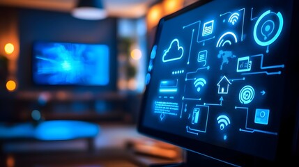 Poster - sleek and sophisticated iot powered home automation system controlling entertainment and appliances 