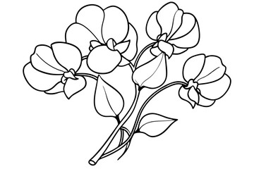 Poster - pencil line art design flower coloring page with beautiful sketch 