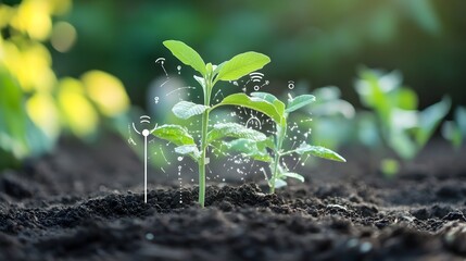 Poster - photograph showcasing iot enabled smart garden sensors monitoring soil moisture weather conditions a