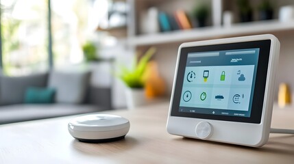 Poster - smart alarm system being configured and managed through an internet connected iot dashboard interfac