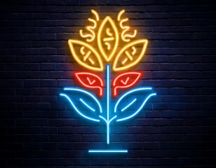 Wall Mural - vector depiction realistic isolated neon sign tu bishvat jewish holiday designed decoration covering wall background