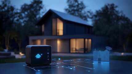 Poster - smart home energy monitoring through iot devices with copy space for home automation efficiency and 