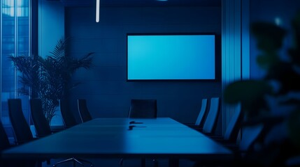 Poster - sleek and modern conference room equipped with the latest iot technology for seamless and efficient 