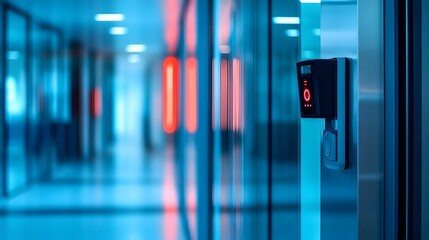 Poster - cutting edge smart office entry system featuring iot enabled touchless access control technology for