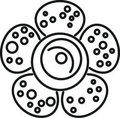 Poster - Simple nanotechnology icon representing a flower made of circles forming a spiral in the center, symbol of innovation and technology