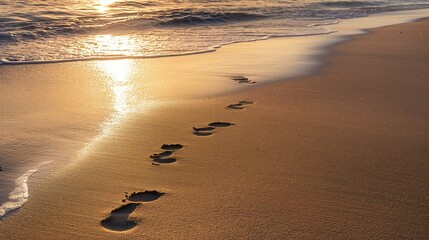 Image of sandy beach with footprints.