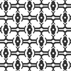 Poster - Seamless geometric pattern - monochrome print