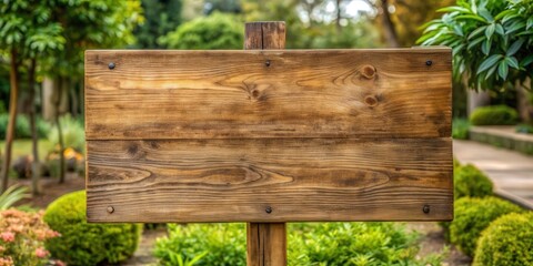 Poster - Wooden sign in a rustic setting with space for custom text or messages