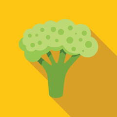 Poster - This vector illustration features a single head of broccoli, with its florets and stalk, symbolizing healthy eating and fresh produce