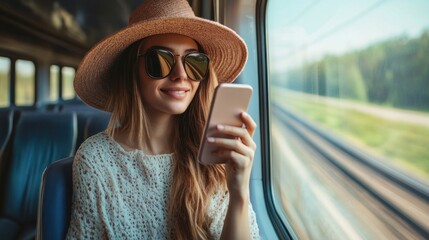 Woman on a Train Journey