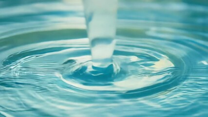 Poster - Rippling water closeup capturing the movement and reflections in a serene pool on a sunny day