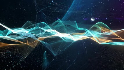 Poster - Explore the vastness of space with stunning light waves and celestial patterns