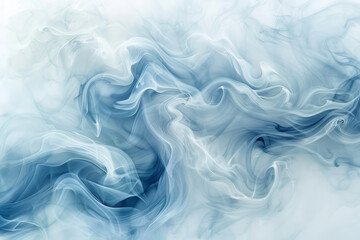 An abstract background with swirling mist and fog in shades of gray and blue, with subtle hints of ghostly faces appearing. Add soft edges and smooth transitions, bokeh effect.
