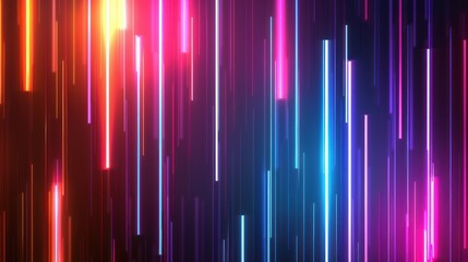 Neon shiny color lines background. Abstract colorful web template Geometric modern technology concept.