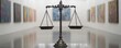 © taweesak - A balanced scale with stocks on one side and risk factors on the other, in an art gallery setting with a focus on symmetry and balance