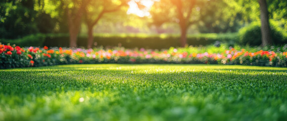 Canvas Print - Green Grass Blurred Background