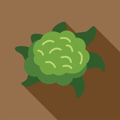 Poster - green bush growing with long shadow flat design icon, for nature, garden and plant apps and websites