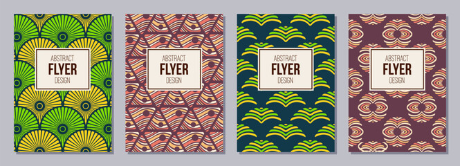 Wall Mural - set of flyers, posters, banners, placards, brochure design templates a6 size. graphic design templat