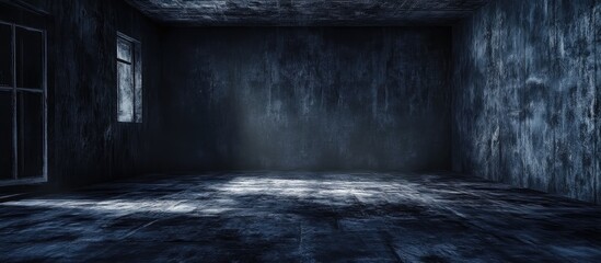 Poster - Dark Grunge Room in a 3D rendering for studio photography backgrounds