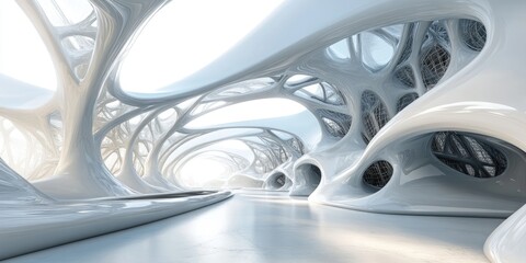 Fototapete - Abstract architecture background 3D rendering