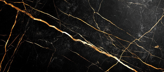 Canvas Print - Black Marble Gold Veins.