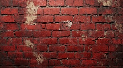 Poster - 3D rendering of an aged red brick wall