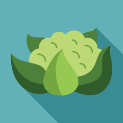 Poster - This minimalist vector illustration of a cauliflower is showing the concept of healthy eating