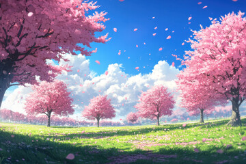 Poster - Cherry Blossom Meadow.